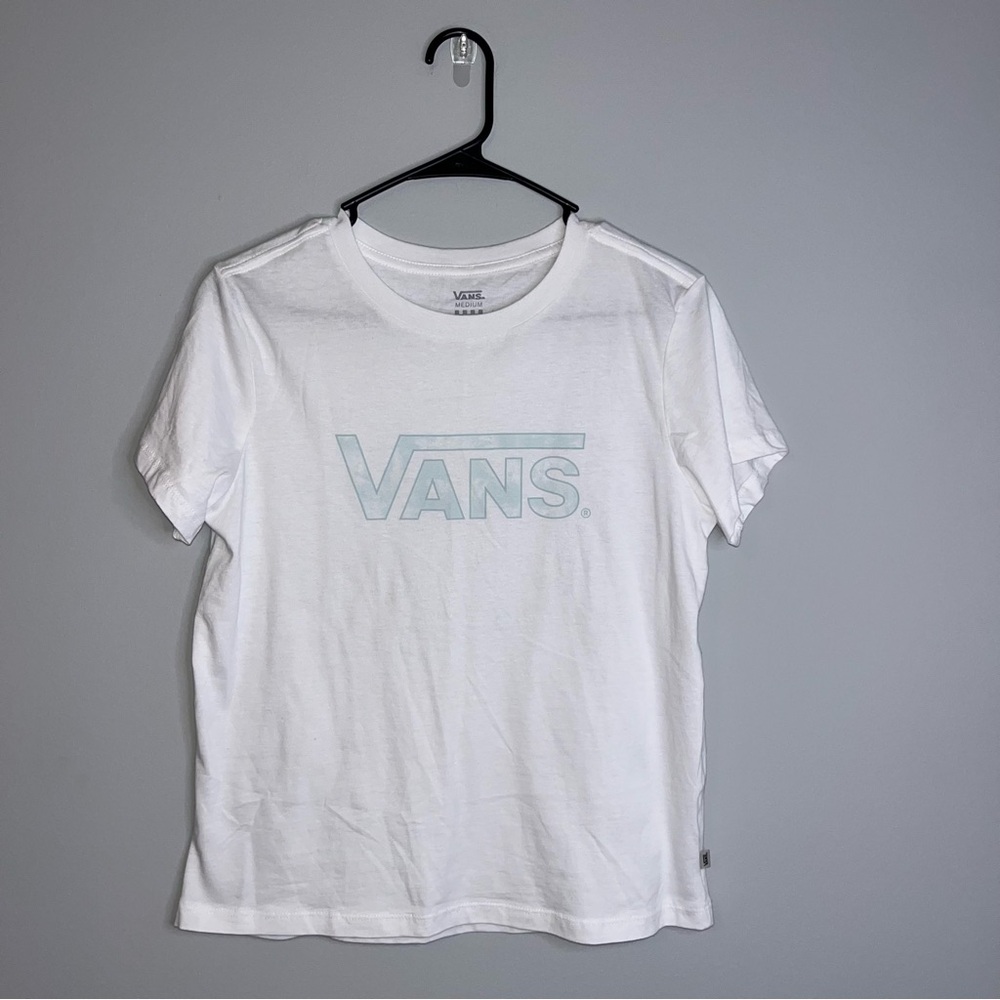 Vans White Short Sleeve Logo Tee Medium